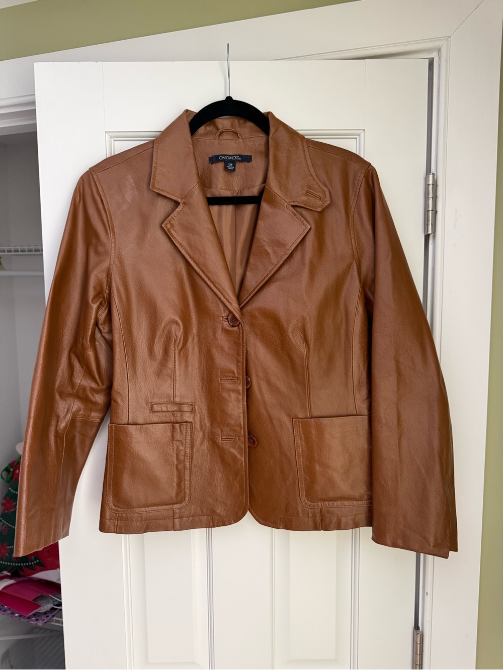 Brown Leather Blazer Jacket